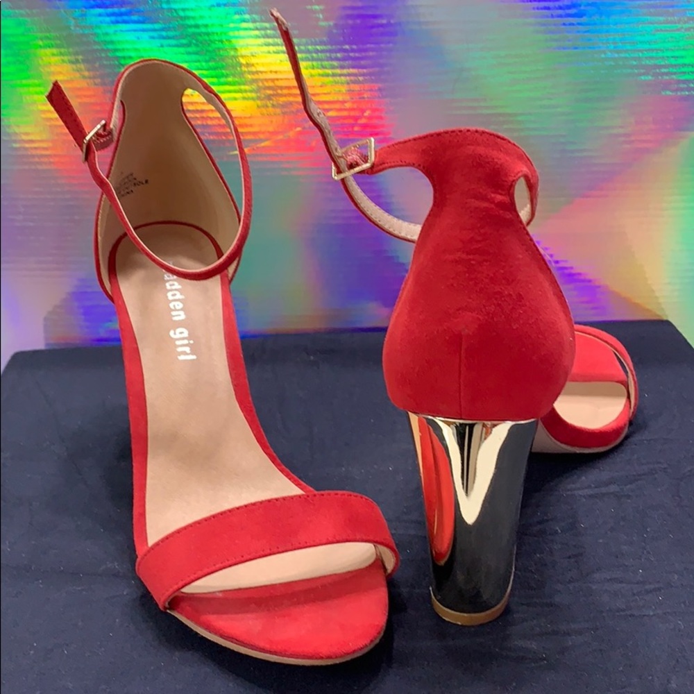 Red suede Heels
